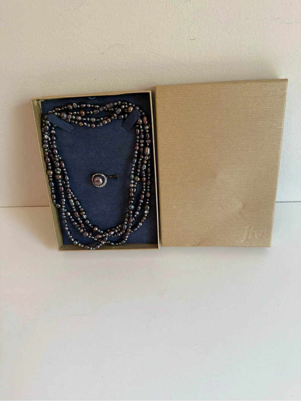 NWT JTV 925 Silver Violet Luster Button Pearl Multi Strand 36